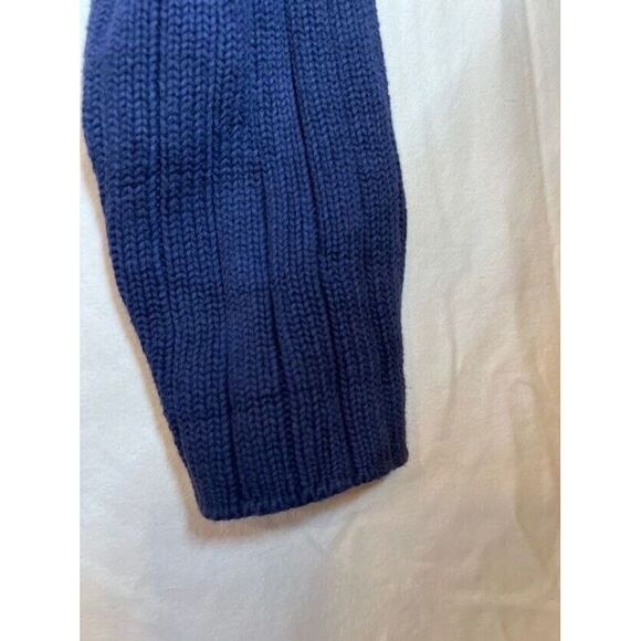 Vintage Polo Ralph Lauren Sweater Men Large Blue Striped 100% Cotton Quarter Zip - Picture 6 of 8